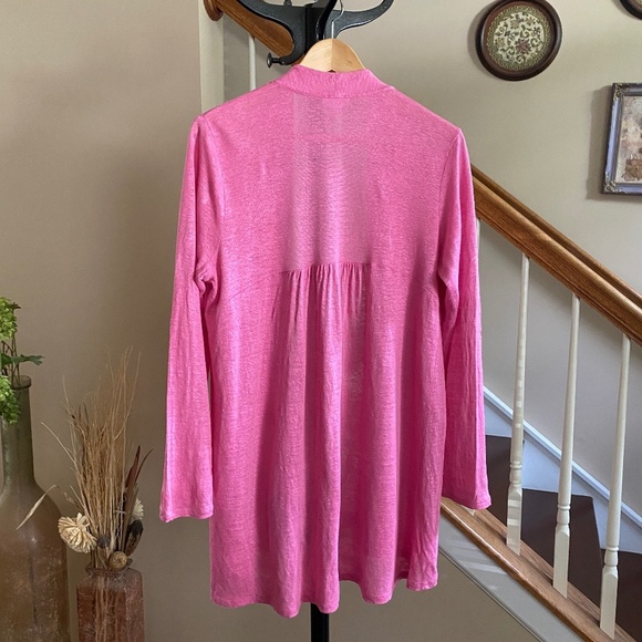 J. Jill Love Linen Pink Open Hi Low Cardigan Size Small - Picture 5 of 12